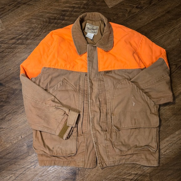 Woolrich Outdoor‎ Guide Collection Hunting Jacket Brown Orange Size L 1990s Mens - Picture 9 of 16